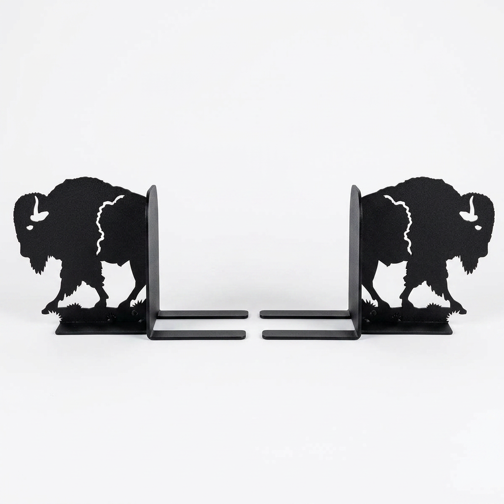 Roaming Buffalo Metal Bookends