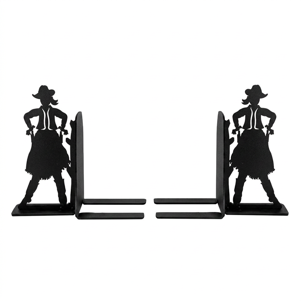 Cowgirl Draw Metal Bookends
