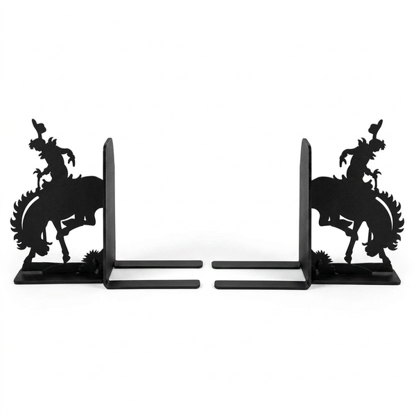 Bucking Rider Metal Bookends