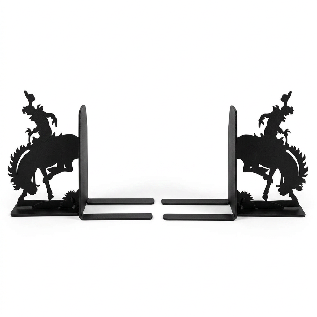 Bucking Rider Metal Bookends