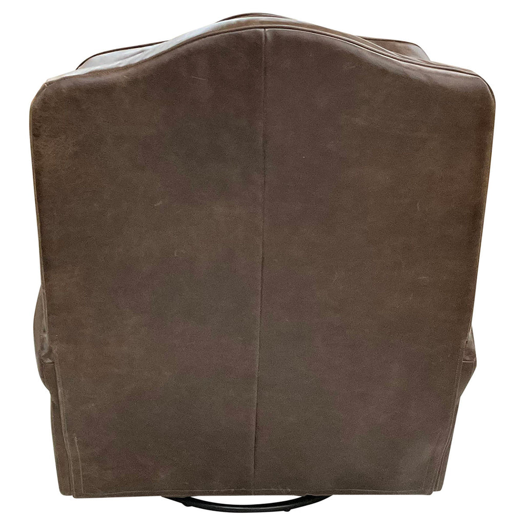 Frontiersman Swivel Recliner - Kodiak Bear Leather & Exotic Dark Cowhide