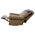 Frontiersman Swivel Recliner - Palio Camel Leather & Floral Bone Black Leather