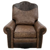 Frontiersman Swivel Recliner - Palio Rum Leather & Gator Rustic Walnut Leather