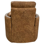 Land Baron Swivel Recliner - Longhorn Saddle Leather & Gator Cognac Leather