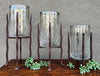 Granulated Clear Glass Cylinder on Tower Base - Small