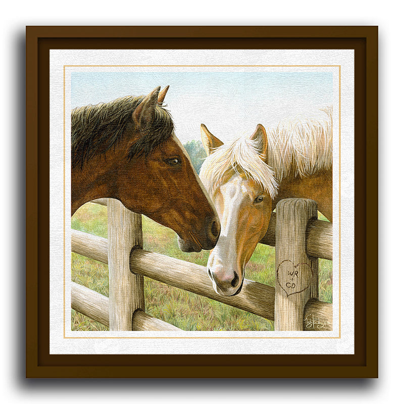 Hitched Personalized Horse Framed Canvas - Small