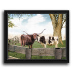 Longhorn Love Personalized Framed Canvas - Small