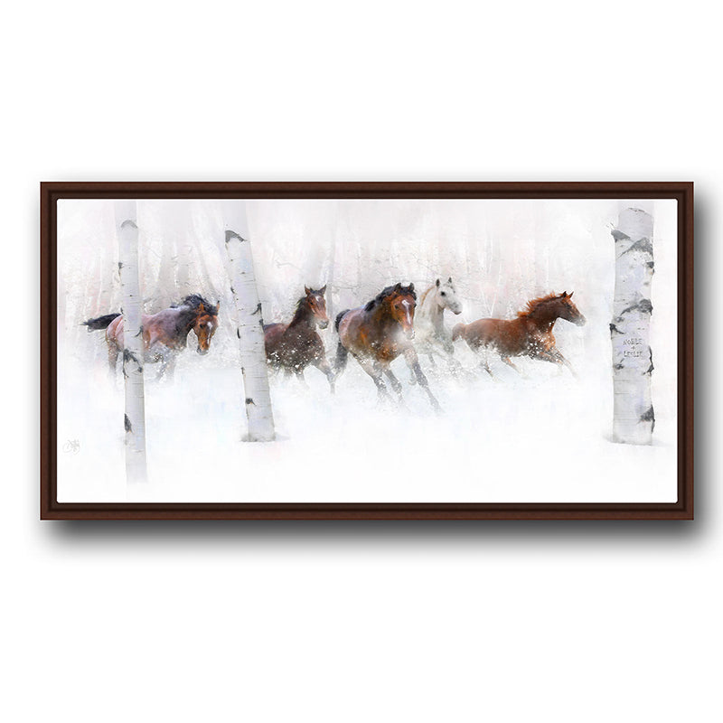 Wild Winter Horses Personalized Framed Canvas