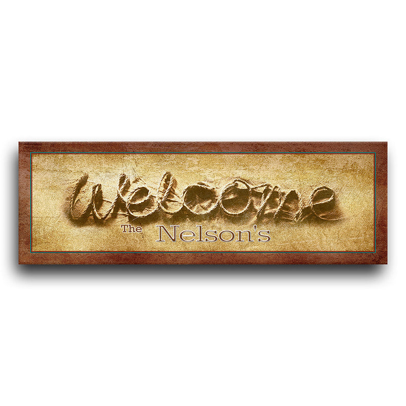 Personalized Welcome Rope Stretched Canvas
