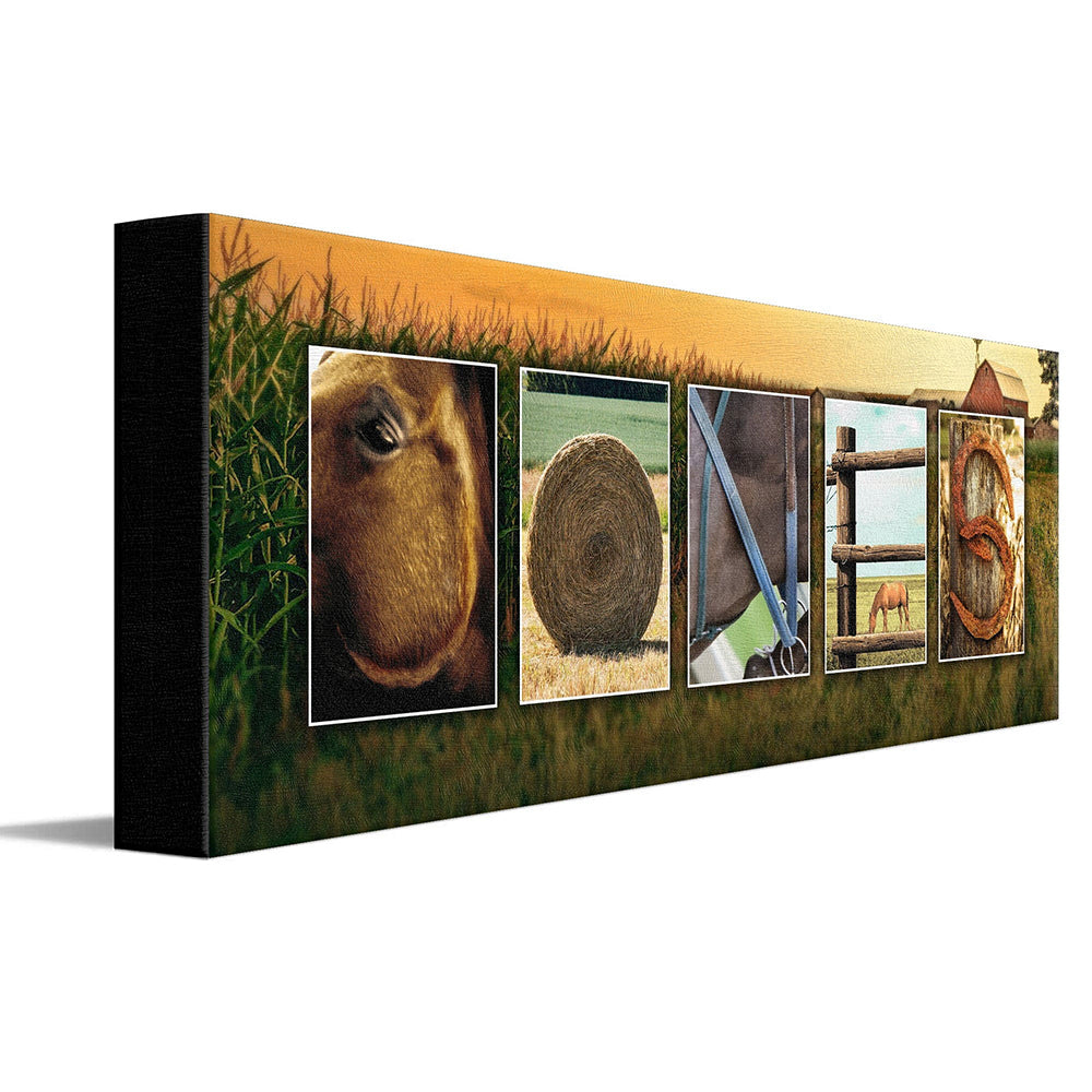 Horse Farm Personalized Stretched Canvas - Large
