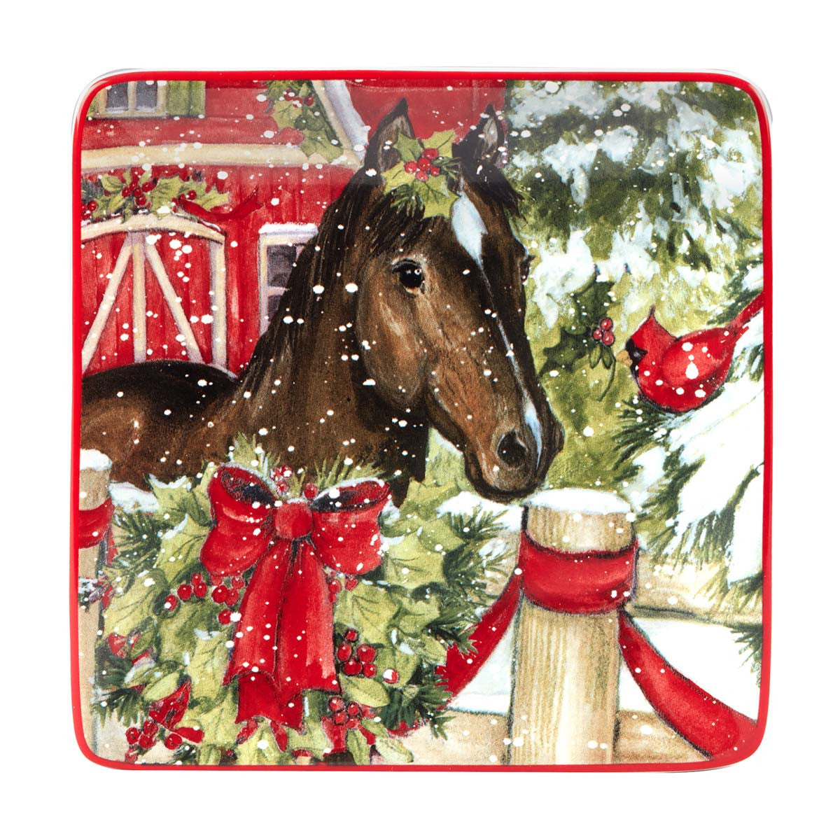 Holiday Haven Square Plates - Set of 4