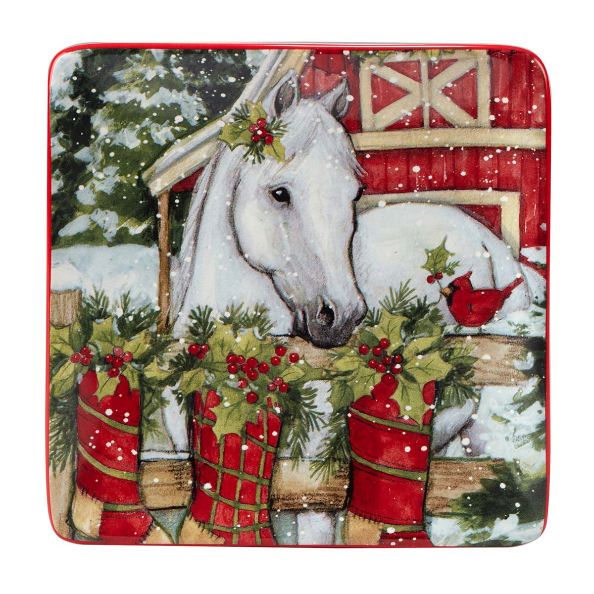 Holiday Haven Square Plates - Set of 4