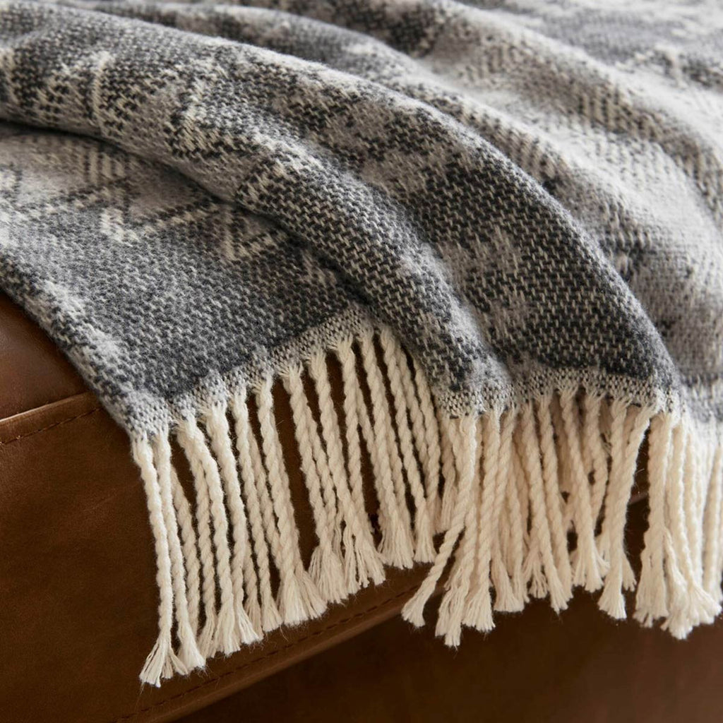Manitoba Cotton Blend Gray Throw