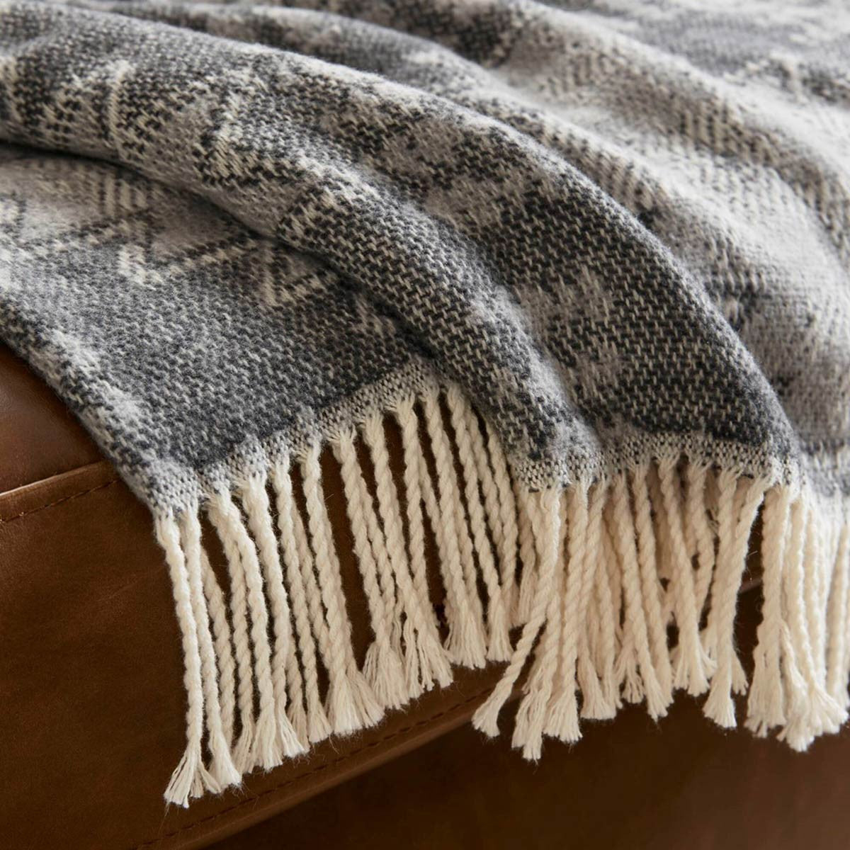 Manitoba Cotton Blend Gray Throw