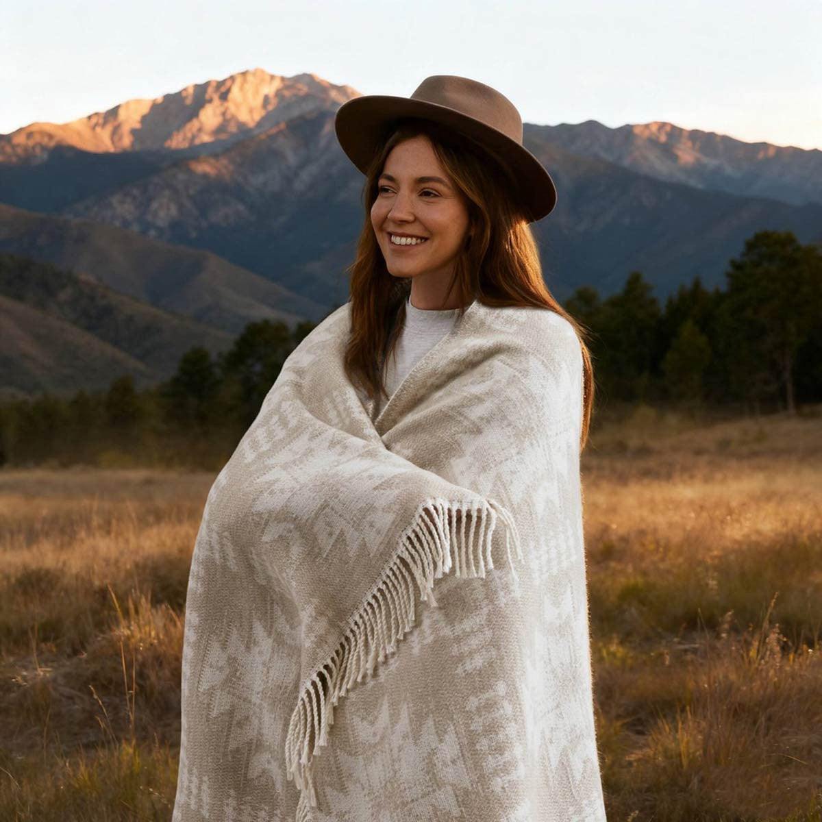 Manitoba Cotton Blend Neutral Blanket