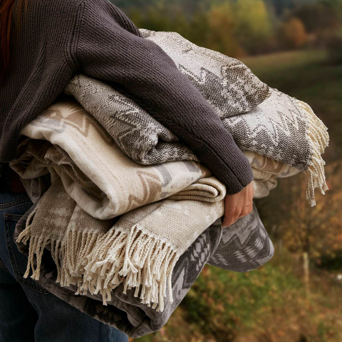 Manitoba Cotton Blend Gray Blanket