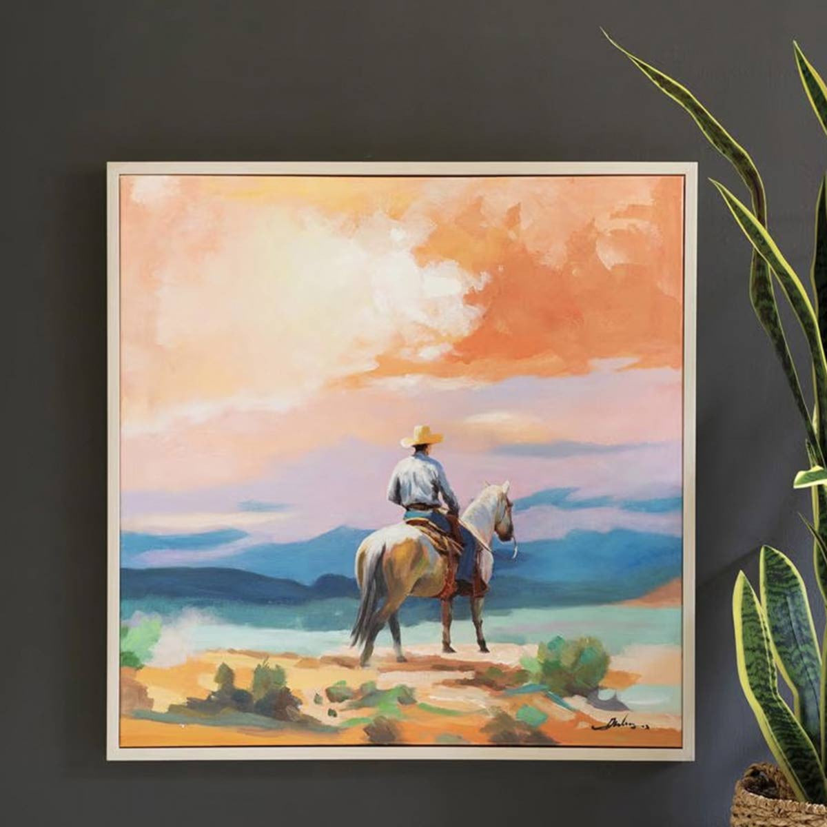 Sunset Bound Cowboy Wall Art