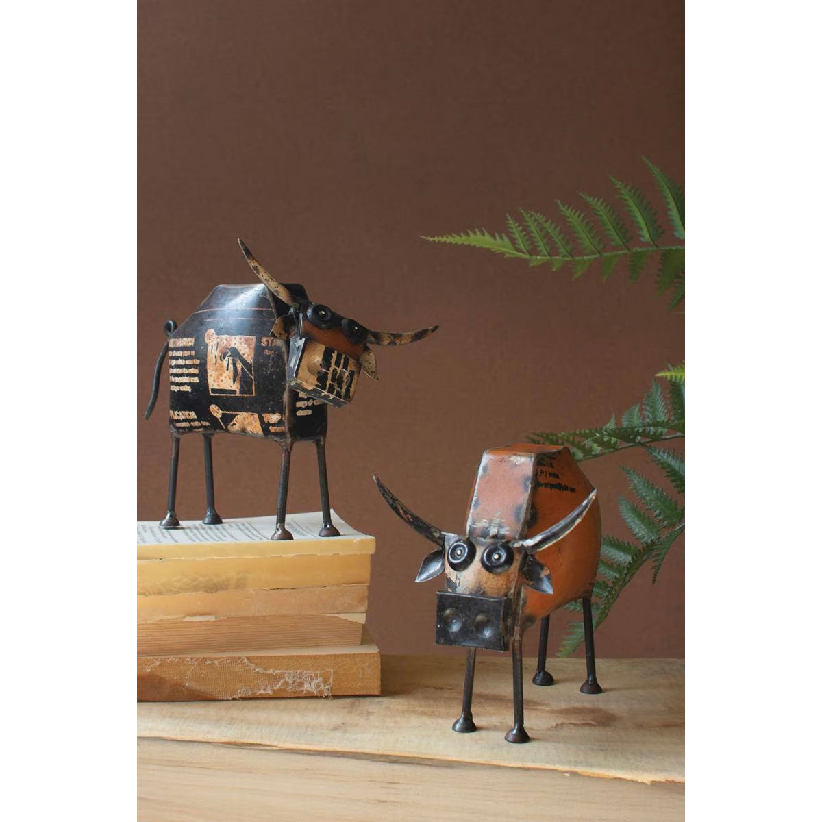Recycled Metal Steers - Set of 2 - OUT OF STOCK UNTIL 07/22/2026