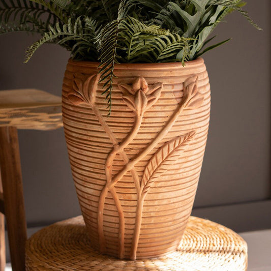 Adobe Bloom Clay Urn