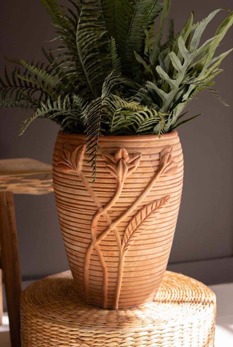 Adobe Bloom Clay Urn