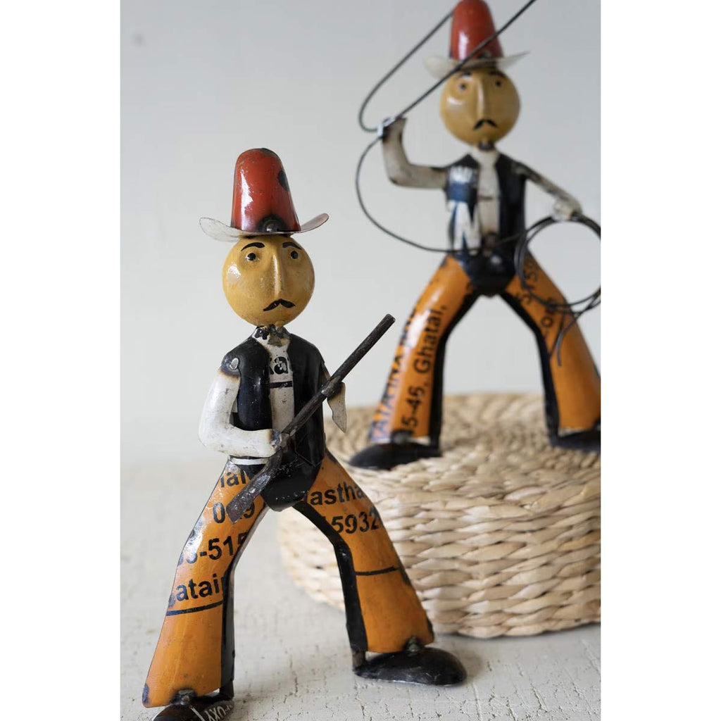 Reclaimed Metal Cowboys - Set of 2 - OUT OF STOCK UNTIL 09/18/2026