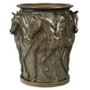 Seven Prancing Horses Vintage Gold Vase