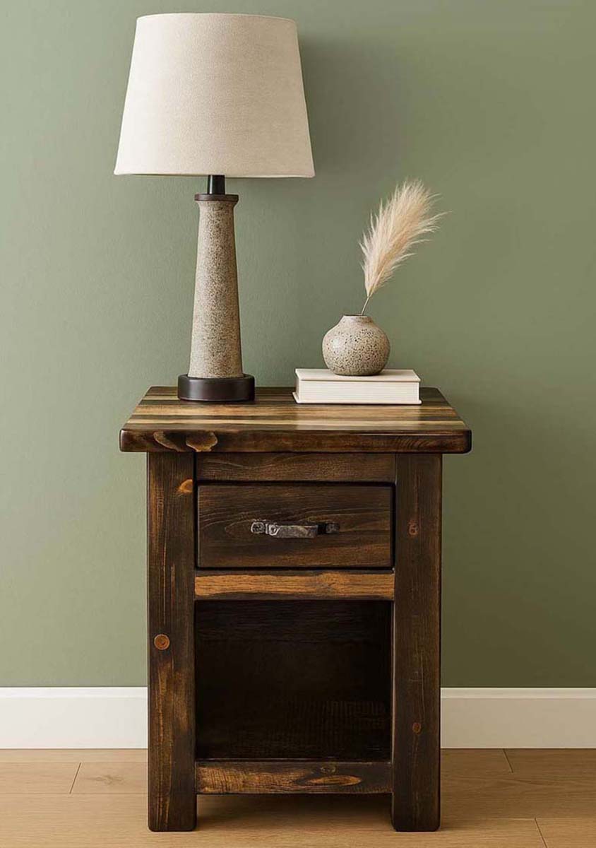 Lima 30 Inch Nightstand with Iron