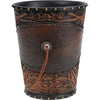 Horse Tooled Leather Waste Basket- SALE