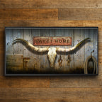 Longhorn & Barnwood Personalized Wall Art