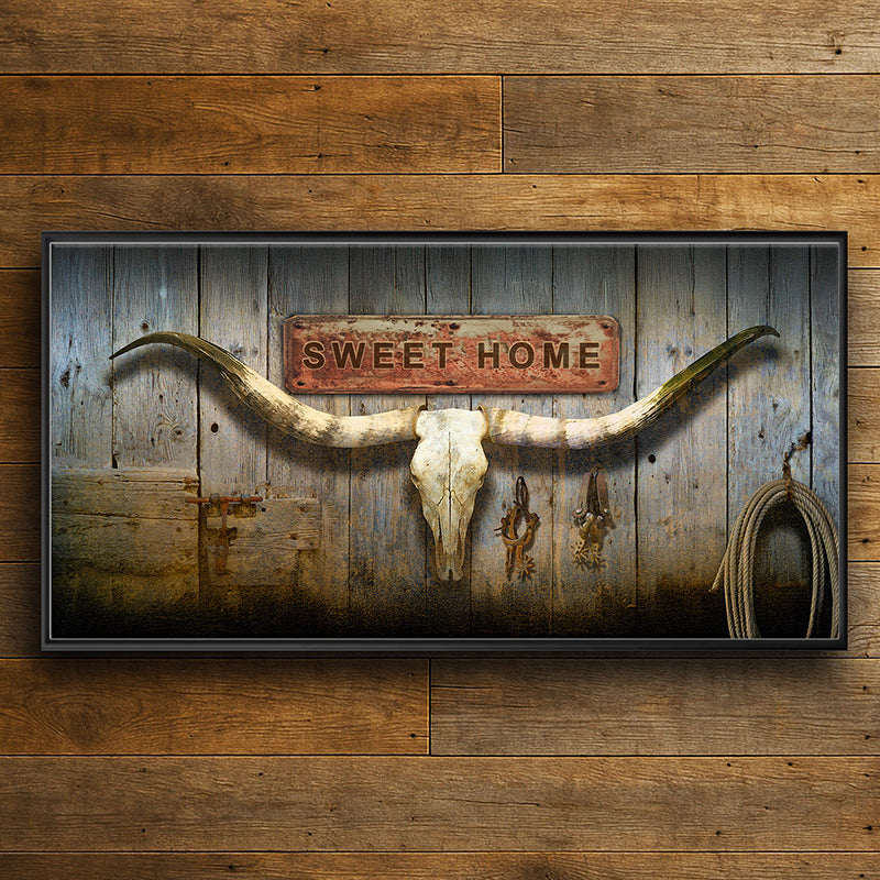 Longhorn & Barnwood Personalized Wall Art