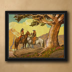 Cowboy & Cowgirl Personalized Framed Canvas - Small