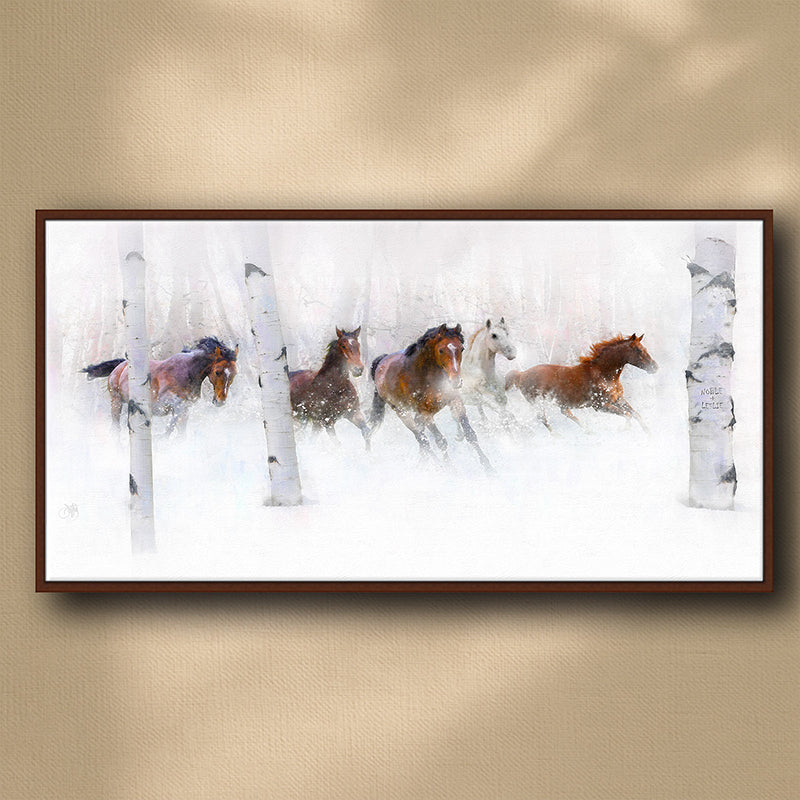 Wild Winter Horses Personalized Wall Art