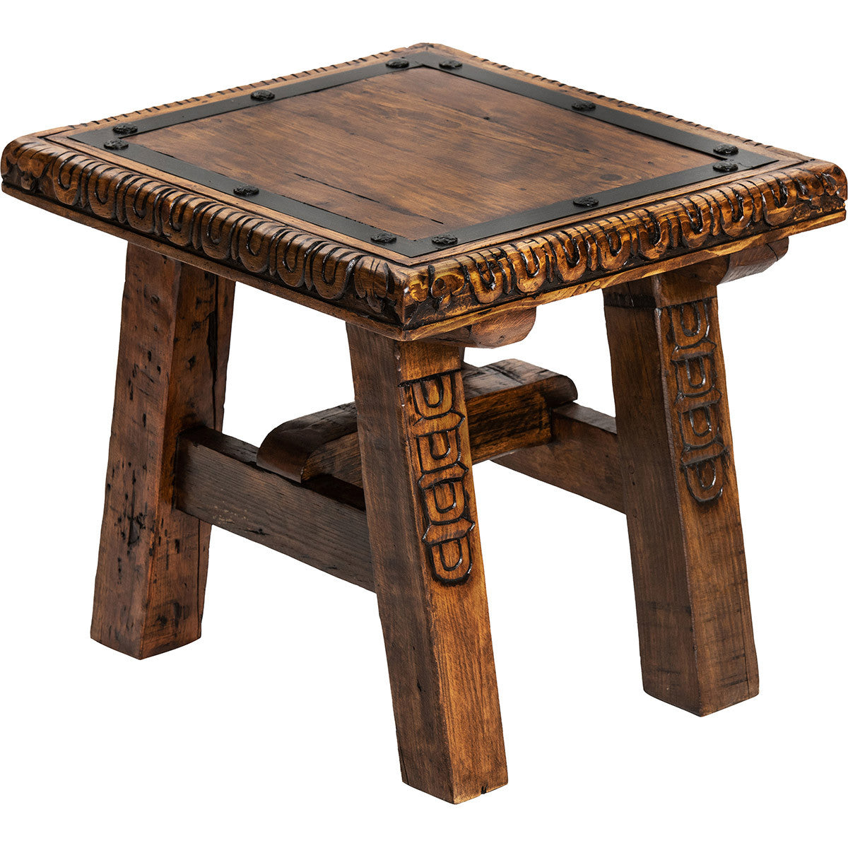 Sonoma Carved Wood Side Table