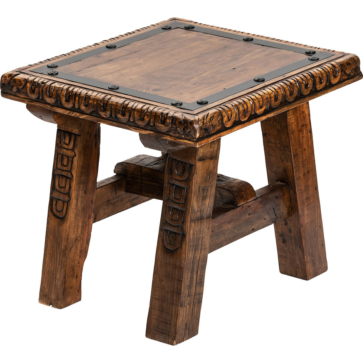 Sonoma Carved Wood Side Table
