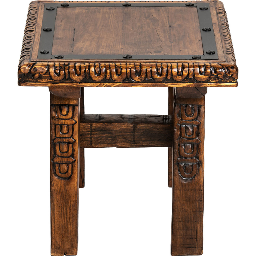 Sonoma Carved Wood Side Table
