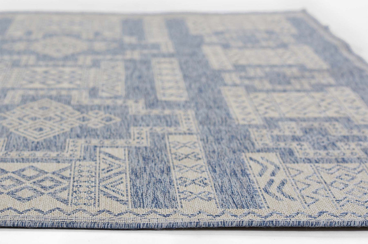 Navajo Blue Indoor/Outdoor Rug - 3 x 8