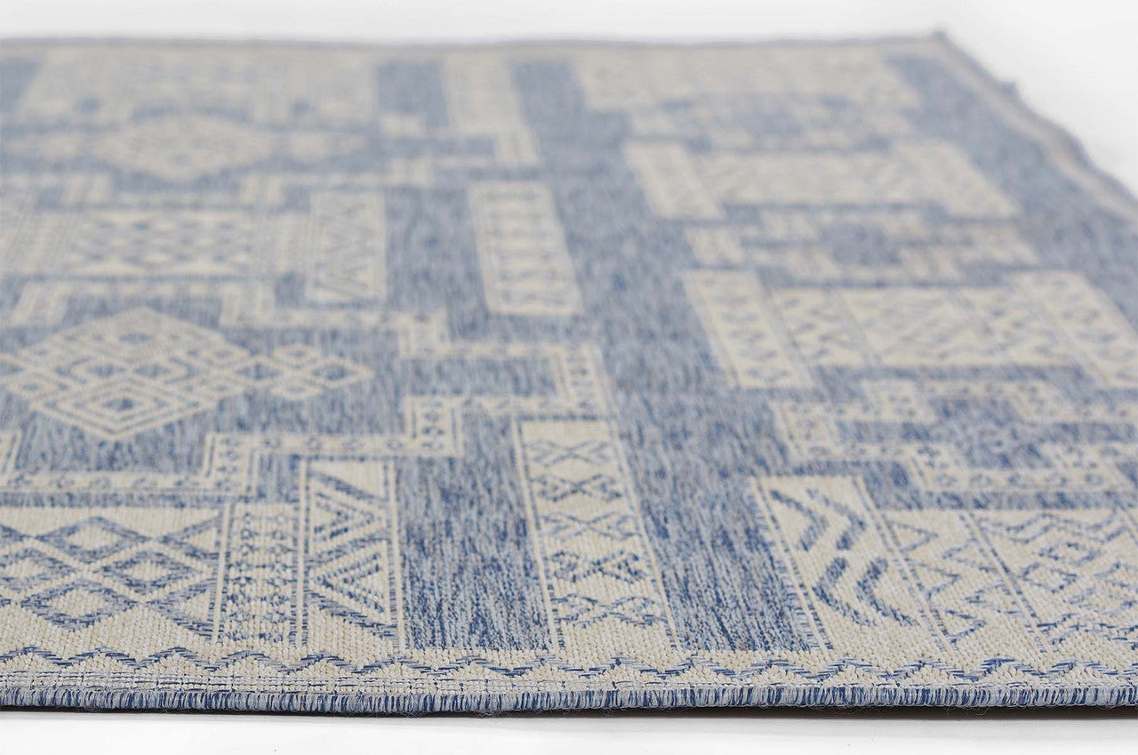 Navajo Blue Indoor/Outdoor Rug - 4 x 6