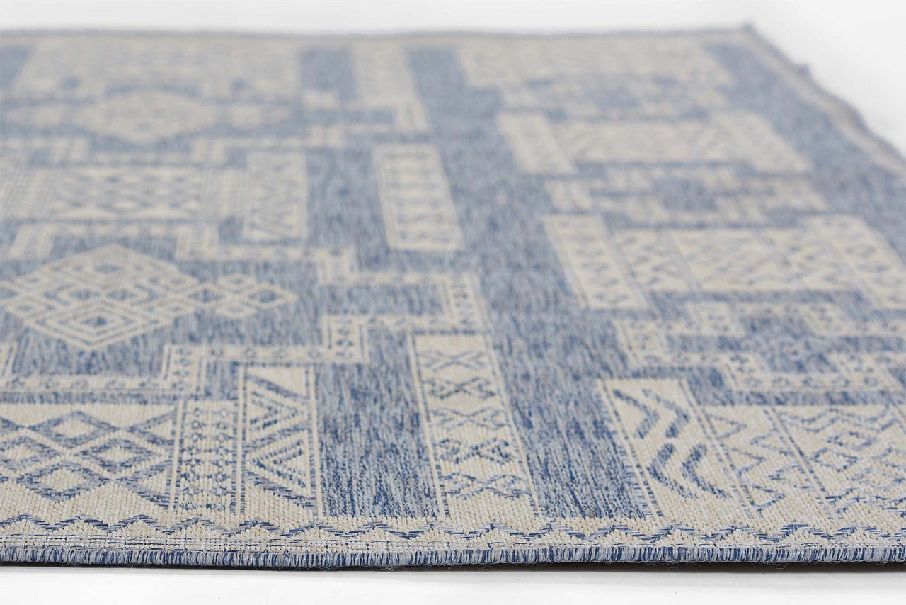 Navajo Blue Indoor/Outdoor Rug - 8 x 10