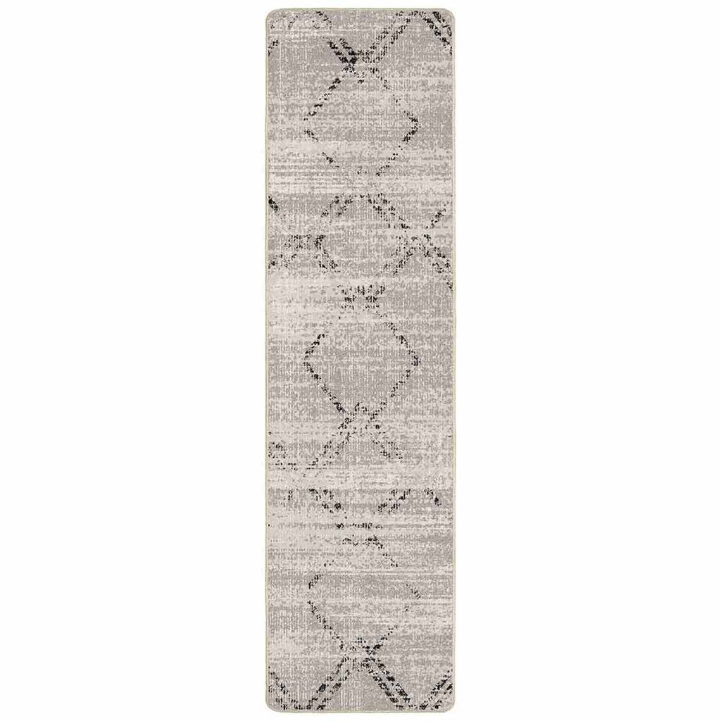 Bisbee Diamonds Gray Rug - 2 x 8