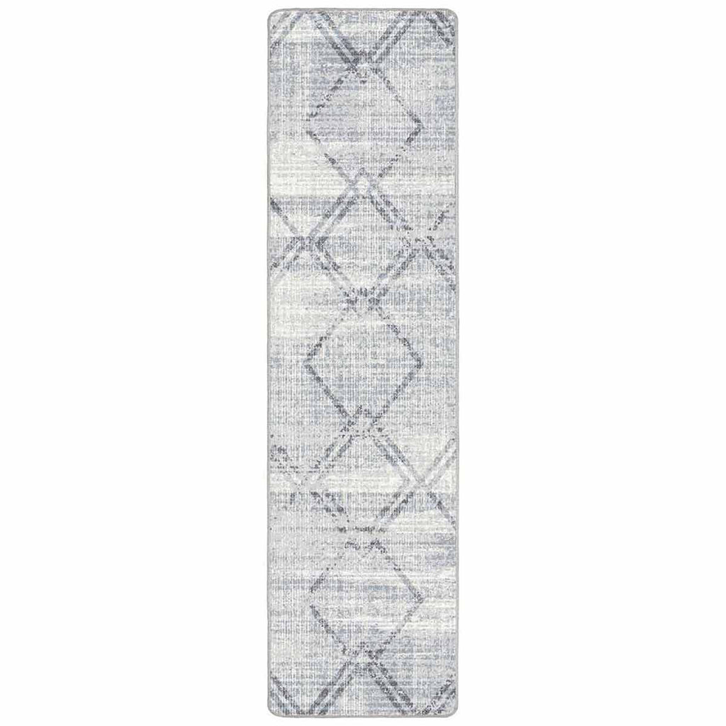 Bisbee Diamonds Blue Rug - 2 x 8