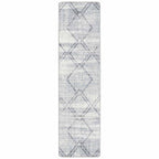 Bisbee Diamonds Blue Rug - 2 x 8