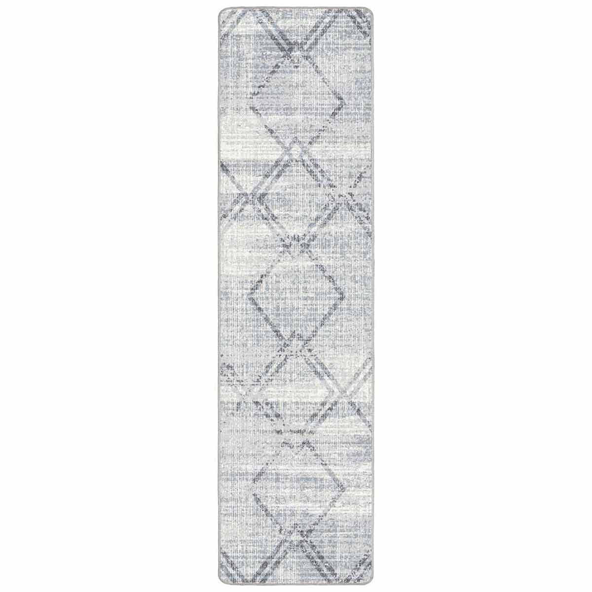 Bisbee Diamonds Blue Rug - 2 x 8