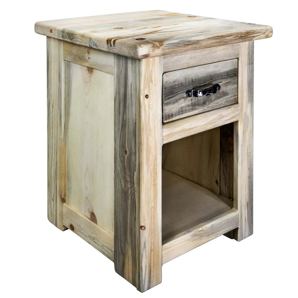 Lima 30 Inch Nightstand with Iron - Clear Lacquer