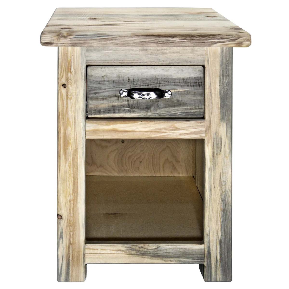 Lima 30 Inch Nightstand with Iron - Clear Lacquer