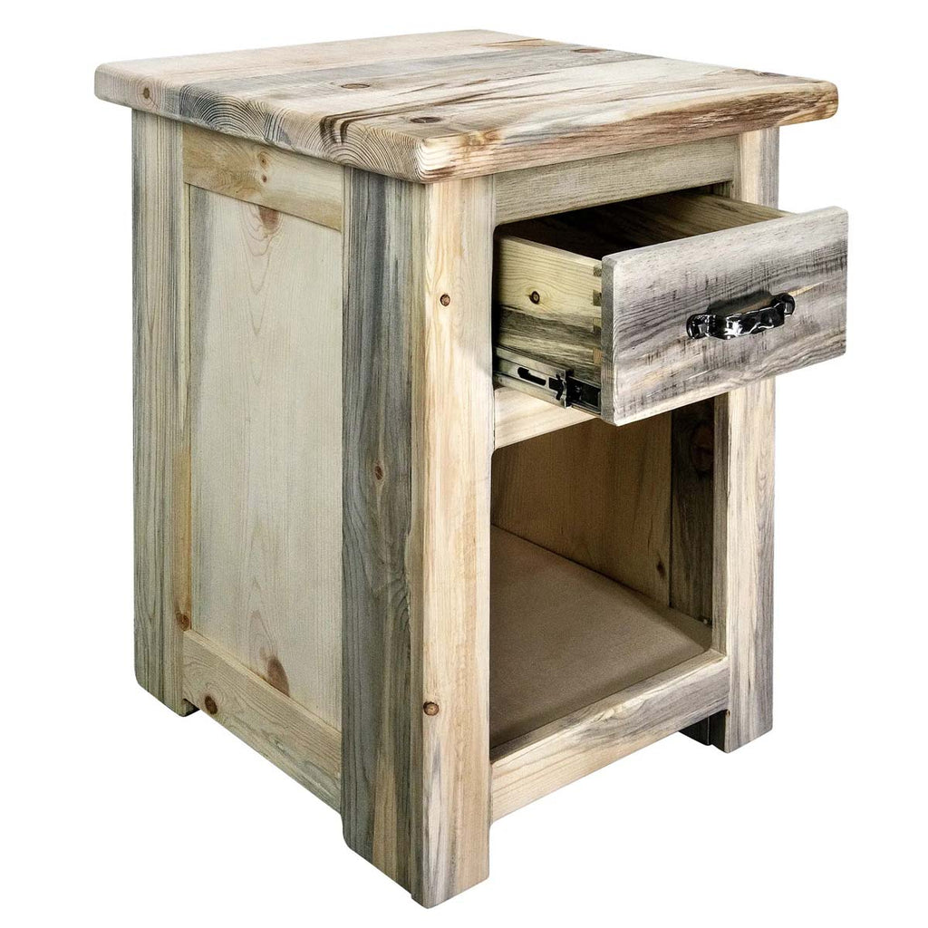 Lima 30 Inch Nightstand with Iron - Clear Lacquer