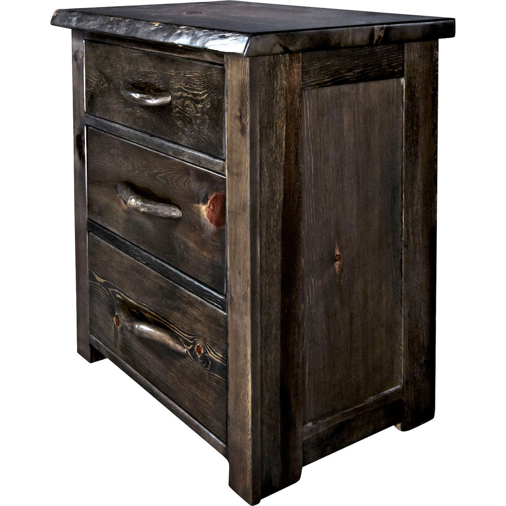 Lima Live Edge 3 Drawer Chest - Jacobean Stain
