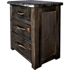 Lima Live Edge 3 Drawer Chest - Jacobean Stain