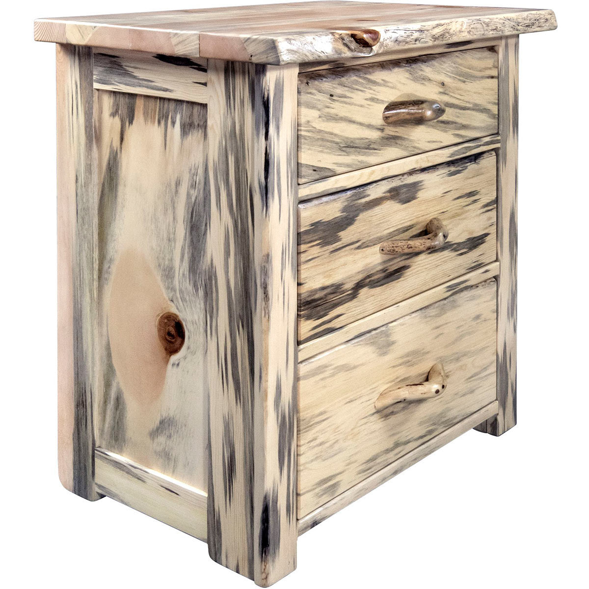 Lima Live Edge 3 Drawer Chest - Clear Lacquer