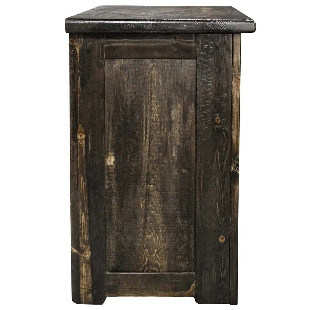 Lima Sawn 3 Drawer Chest with Iron - Jacobean Stain