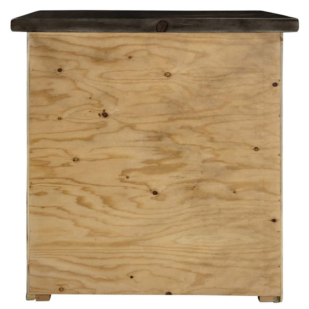 Lima Sawn 3 Drawer Chest with Iron - Jacobean Stain